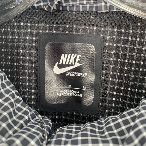 Nike AS Slant FZ Windbreaker Jacket Mens Lightweight Black White Check Sz M - Picture 3 of 12